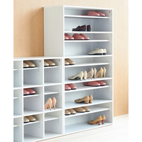 アスプルンド　スリッパ＆シューズラック　オープン5段　ホワイト　1台（2梱包）