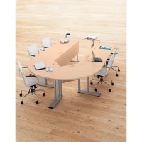 プラス TMユニットテーブル2 ホワイトメープル 幅1200×奥行600×高さ720mm 1台（2梱包）（取寄品）