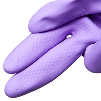 【ビニール手袋】ショーワグローブ「現場のチカラ」 簡易包装ナイスハンドミュー厚手 S バイオレット 30双  オリジナル