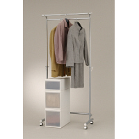 サントミ ダブルコートハンガー 幅800×奥行430×高さ1000～1650mm TH-SUA 1台 ハンガーラック キャスター脚