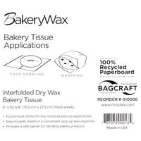 Bagcraft ワックスペーパー ホワイト Sサイズ BW6 1セット（1000枚入×3箱）