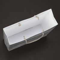 アスクル 樹脂カバー付き 手提げ紙袋 ホワイト L 1袋（10枚入）  オリジナル