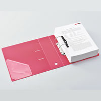 リヒトラブ　D型リングファイル　A4タテ　背幅88mm　750枚差し　赤　G2290-3　1冊