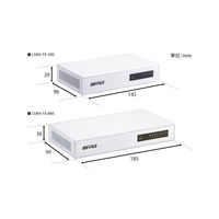 バッファロー 10/100Mbps対応 スイッチングHub 金属筐体/電源内蔵 LSW4-TX-8NS/WH 1台（直送品）