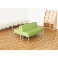 【軒先渡し】ASPLUND ロビーベンチ（耐アルコール・耐次亜塩素酸仕様）背付 グリーン 幅1200×奥行570×高さ680mm 待合室  2人掛け（直送品）