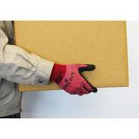 【天然ゴム背抜き手袋】 「現場のチカラ」 簡易包装ライトグリップ レッド S 1セット（20双：5双入×4袋）  オリジナル