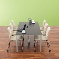 アール・エフ・ヤマカワ OAミーティングテーブル 長型 ダークブラウン 幅1800×奥行900×高さ700mm 1台（2梱包） 会議 長机 ワークテーブル