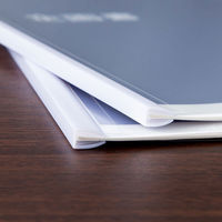 アスクル　レール式クリアーホルダー（名刺ポケット付）　A4タテ　10枚とじ　ホワイト　10冊  オリジナル