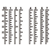 金鵄製作所 マーカー瓶（60mL）ワンタッチキャップ（ホワイト） 投薬瓶 本体色:透明 凹形目盛り 未滅菌 1袋（100本入）