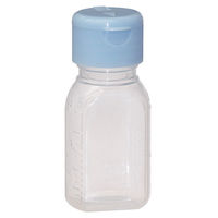 金鵄製作所 小判投薬瓶（30mL）ワンタッチキャップ（スカイブルー） 本体色:透明 凸凹目盛り 刻印目盛り 未滅菌 1袋（100本入）