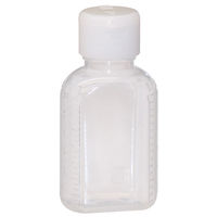 金鵄製作所 小判投薬瓶（60mL）ワンタッチキャップ（ホワイト） 本体色:透明 凸凹目盛り 刻印目盛り 未滅菌 1袋（100本入）