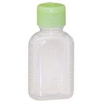 金鵄製作所 小判投薬瓶（60mL）ワンタッチキャップ（ライトグリーン） 本体色:透明 凸凹目盛り 刻印目盛り 未滅菌 1袋（100本入）