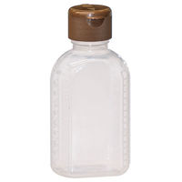 金鵄製作所 小判投薬瓶（100mL）ワンタッチキャップ（ブラウン） 本体色:透明 凸凹目盛り 刻印目盛り 未滅菌 1袋（100本入）