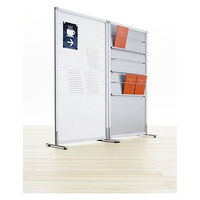 アール・エフ・ヤマカワ アルミフレームスクリーン パンフレットラック 掲示板 パンチングメタル ホワイト 幅816×高さ1541mm RFSCR-PWH 1台