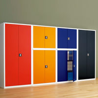 Ceha A4スチール書庫 2段 両開き 上置き用 ブルー 幅880×奥行400×高さ730mm 1台（取寄品）