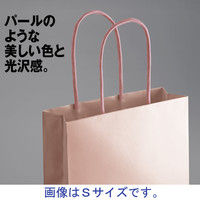 手提げ紙袋　丸紐　ブライトーンパールタイプ　パールローズ　L　1箱（90枚：10枚入×9袋）　スーパーバッグ  オリジナル