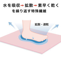 サンコー おくだけ吸着 吸水 速乾 バスマット 足ふき 浴室 50×70cm 1個 ソフトピンク YO-27