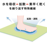 サンコー おくだけ吸着 吸水 速乾 バスマット 足ふき 浴室 50×70cm グリーン 1個 YO-28