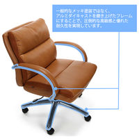 SEKI　レザーポケットコイルチェア2 オフィスチェア ローバック レザー張り ライトブラウン 1脚