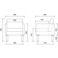 アール・エフ・ヤマカワ コンパクトソファ 1人掛 ブラック RFESF2-1BK 1脚