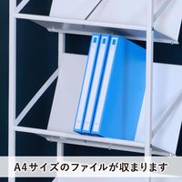 林製作所 スタンダードファイルラックワゴン ベーシック2段 YS-K14 1台 幅530×奥行350×高さ720mm  斜め型 キャスター付き