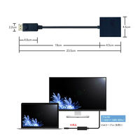 Vodaview　変換アダプタ　DisplayPort[オス]→VGA（D-sub15ピン）[メス]　0.15m/ブラック　VV-DPVGA-DO