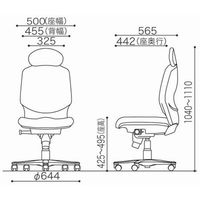 8VC23A FVF2 |オカムラ VC2 オフィスチェア ハイバック 肘無し グレー 1脚（直送品）