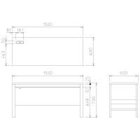イトーキ（ITOKI） エルコディデスク 平机 引出し無し ナチュラルオーク 幅1500×奥行600×高さ730mm 1台（直送品）
