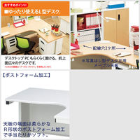 【組立設置込】プラス スチールOAデスク フラットライン L型デスク右用 幅1600×奥行1200×高さ700mm　ホワイト×ホワイト 1台（3梱包）（取寄品）