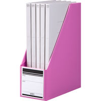 ボックスファイル組み立て式　A4タテ　10冊　PP製　ピンク　セリオ