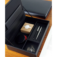 合皮製契約トレーボックスセット　黒　V427001　伊藤忠リーテイルリンク