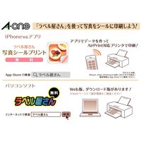 エーワン（A-one）ラベルシール 写真シール 高画質フィルムタイプ インクジェット シール はがきサイズ 8面 3シート  29663