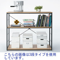 プラス ダイニングワークシェルフ 幅1200×奥行410×高さ1800mm 1台（2梱包）オープンラック メラミン化粧板木製本棚 耐荷重40kg