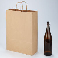 丸紐 クラフト紙手提袋ベーシック 380×520×145 茶 1箱（200枚：50枚入×4袋）  オリジナル