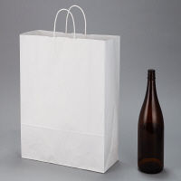 丸紐 クラフト紙手提袋ベーシック 380×520×145 白 1箱（200枚：50枚入×4袋）  オリジナル