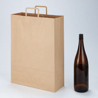 平紐 クラフト紙手提袋ベーシック380×520×145 茶 1箱（200枚：50枚入×4袋）  オリジナル