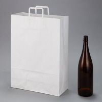 平紐 クラフト紙手提袋ベーシック380×520×145 白 1箱（200枚：50枚入×4箱）  オリジナル