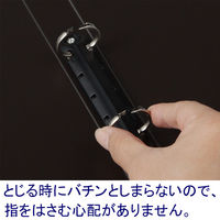 リヒトラブ アスクル 共同企画 ユーロスタイル 丸型ツイストリングファイル A4タテ 背幅27mm 10冊 クリアブラック オリジナル