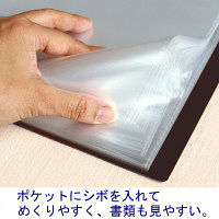 プラス　スーパーエコノミークリアーファイル+　固定式40ポケット　A4タテ　ブラウン　茶色　30冊　FC-504EL