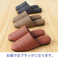 布地風ビニールスリッパ デコア ブラック 1ケース（40足）