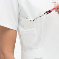 ナガイレーベン 花びらジャケット ナースジャケット 女性用 半袖 ホワイト×ピンク LL HO-1932