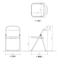 TOKIO 折りたたみイス ホワイトフレーム（背座:ビニールレザー 折りたたみ可能） ピンク 1脚 オリジナル 幅425mm パイプ椅子 オリジナル