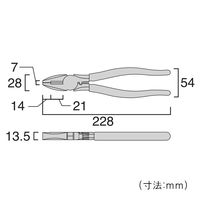 電工職人ペンチ圧着機能付 3300-225 フジ矢