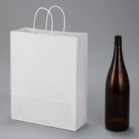 丸紐 クラフト紙手提袋ベーシック 320×400×115 白 1袋（50枚入）  オリジナル