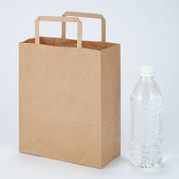 平紐クラフト紙手提袋薄型エコノミー 200×240×90 茶 1袋（50枚入）  オリジナル