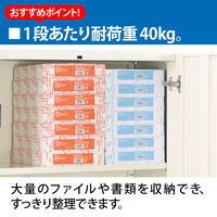 エムテックス スチールユニットキャビネット A4 幅800mm 5段 引違い 本体（下置き） 1台（2梱包）（直送品）