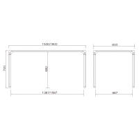 【車上渡し】アール・エフ・ヤマカワ　スパイダーテーブル　ホワイト　幅1500×奥行800×高さ720mm　1台　（直送品）