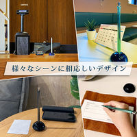 受付・デスクペン フロス（油性ボールペン＆スタンド） 0.7mm パールホワイト軸 白 1組 BA65-PW ゼブラ