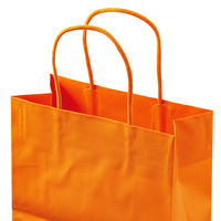 レザートーン手提袋　丸紐　マンダリン　M　1箱（300枚：10枚入×30袋）　スーパーバッグ  オリジナル