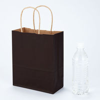 手提げ紙袋　丸紐　ベーシックカラー　こげ茶　SS　1袋（50枚入）　スーパーバッグ  オリジナル